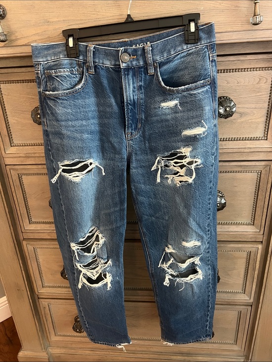 American Eagle Outfitters Denim - American Eagle Outfitters Distressed Medium Blue Straight Jeans